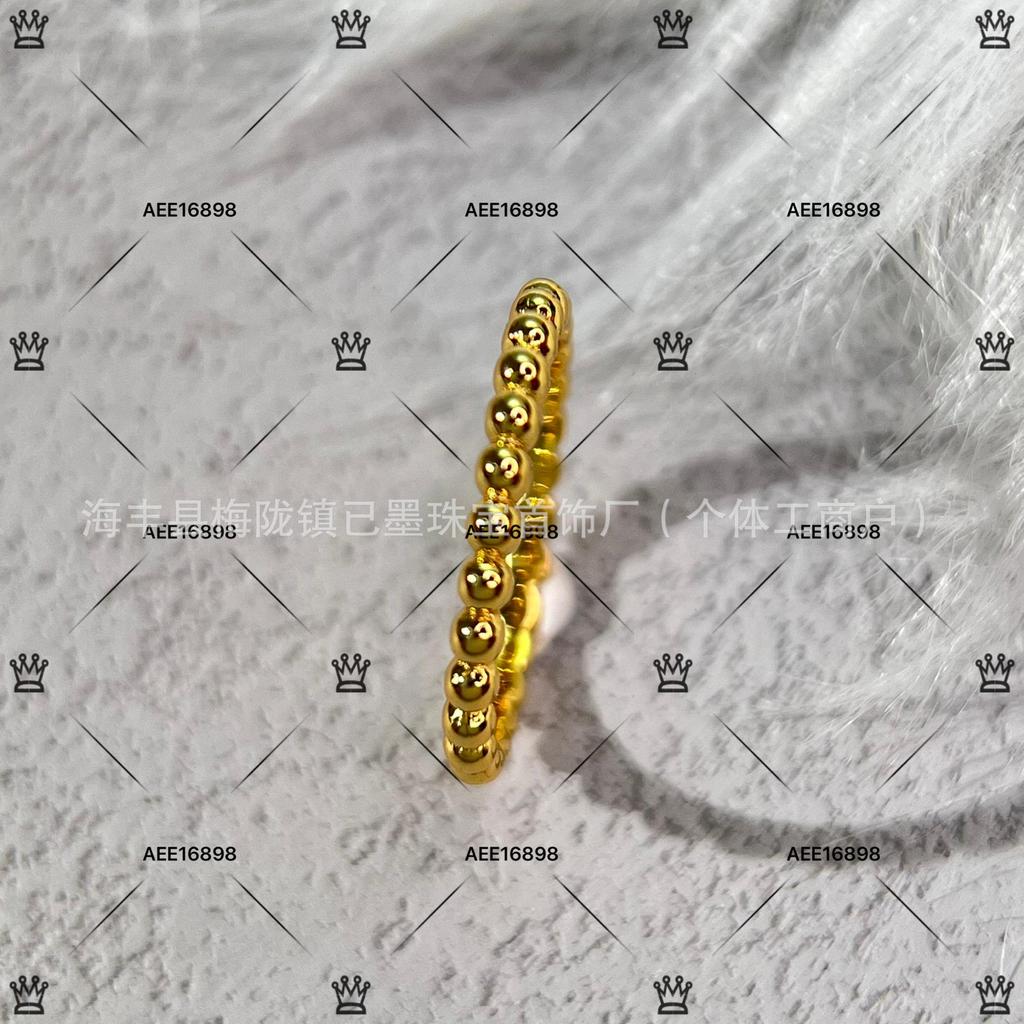 Rose Gold CNC Round Bead Stacking Ring for Women with Fine Craftsmanship