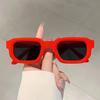 6PCS/Set Women Vintage Rectangle Frame Sunglasses Fashion Retro Sun Glasses Luxury Brand Design Glasses UV400 Eyewear Men Goggle