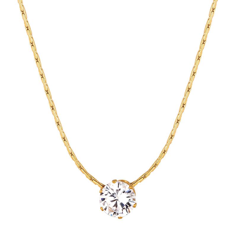 

Легкое роскошное ожерелье с одним бриллиантом и цирконием, романтическая трендовая нишевая цепочка на ключицу