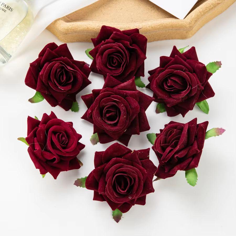 10Pcs Artificial Flowers for Scrapbook New 's Decortion Wedding Outdoor Garden Christmas Home Candy Box Flannel Rolled Roses