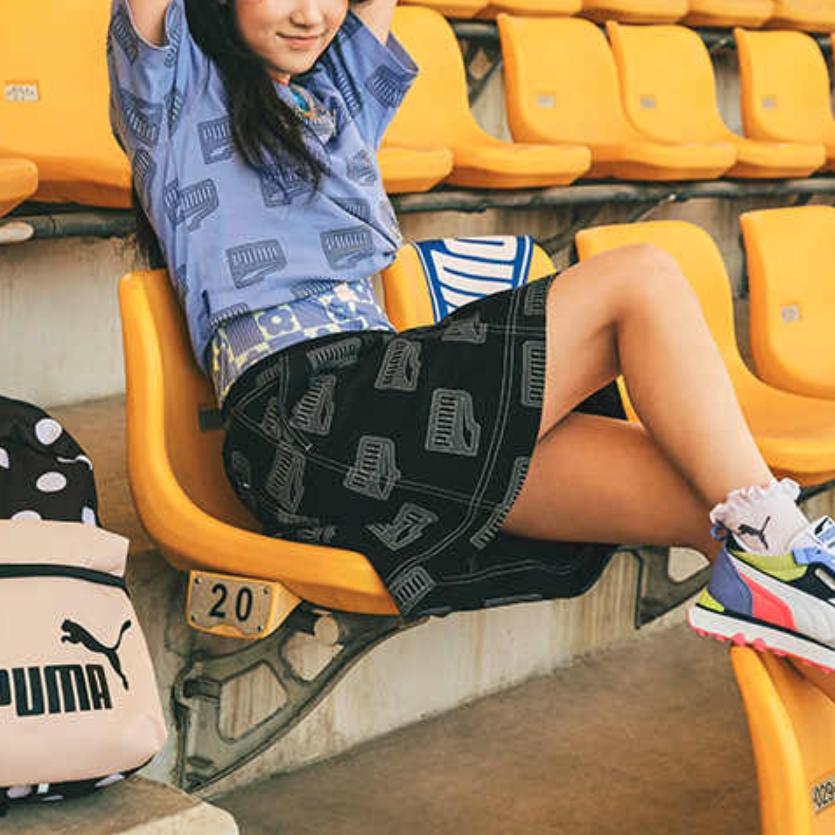 Puma Downtown Skirt Logo Print Elastic Waist Comfortable Casual Skirt Women Skirts Black 537635-01