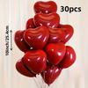 30 red heart-shaped balloons, suitable for birthday, wedding, engagement, Valentine's Day, Thanksgiving, New Year's Eve room decoration.