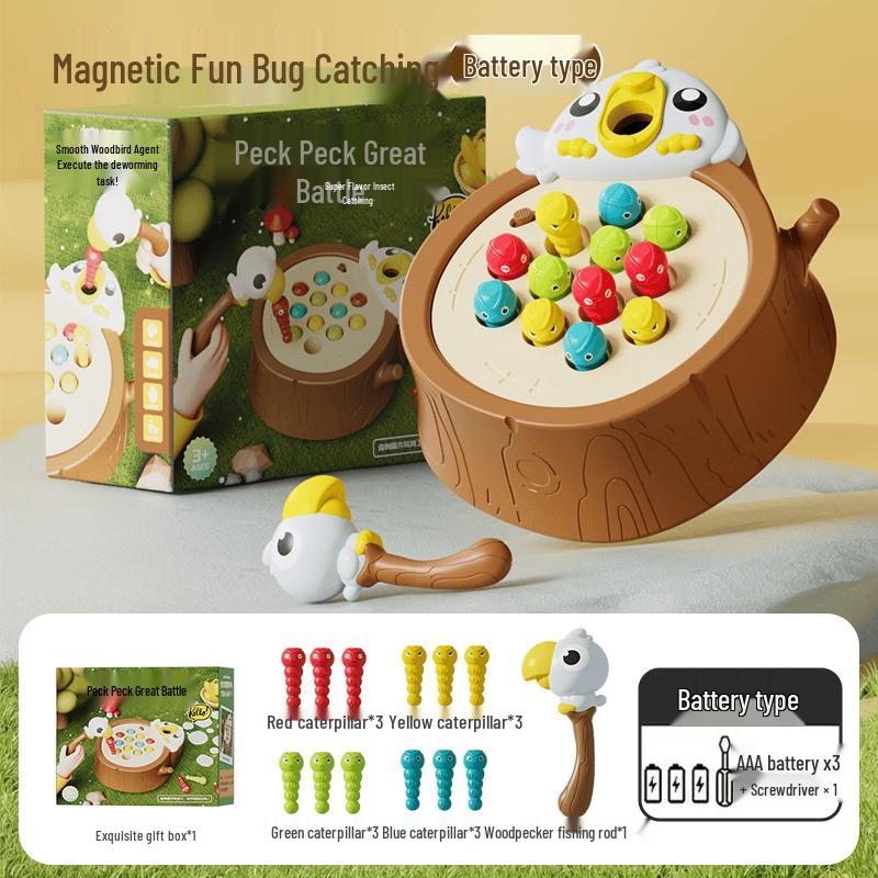 OUSAQI Magnetic Woodpecker Bug Catching Game