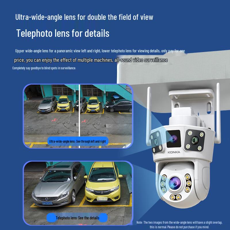 KONKA 360° Outdoor Dual-Lens Wi-Fi Security Camera with Night Vision CN plug (adapter included)