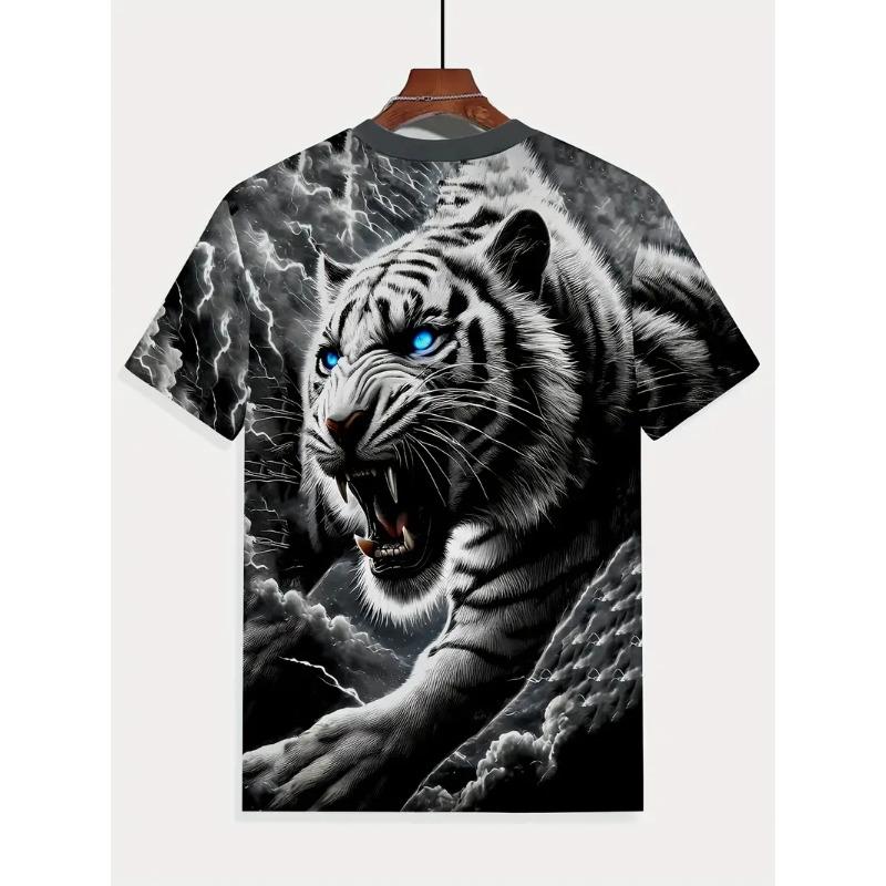

Мужская футболка с 3D принтом животного, модная летняя рубашка для отдыха с тигром 6xl