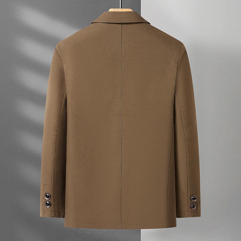 Spring and Autumn Men's Jacket Middle-aged and Elderly Lapel Casual Thin Jacket Men's Jacket