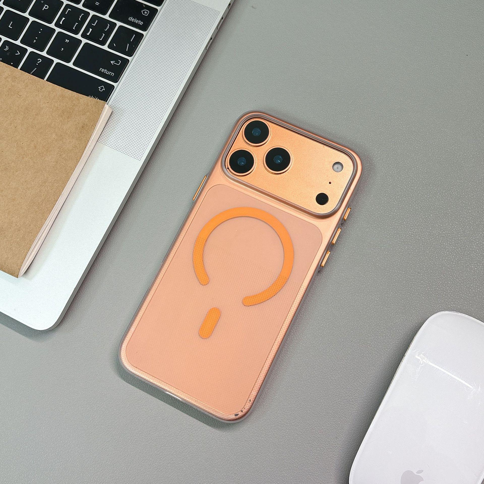 

Apple 17 Promax Polka Dot Ice Mist Magnetic Case for iPhone 16 with Metal Buttons, Protective Cover for iPhone 14 & 15 iPhone 17