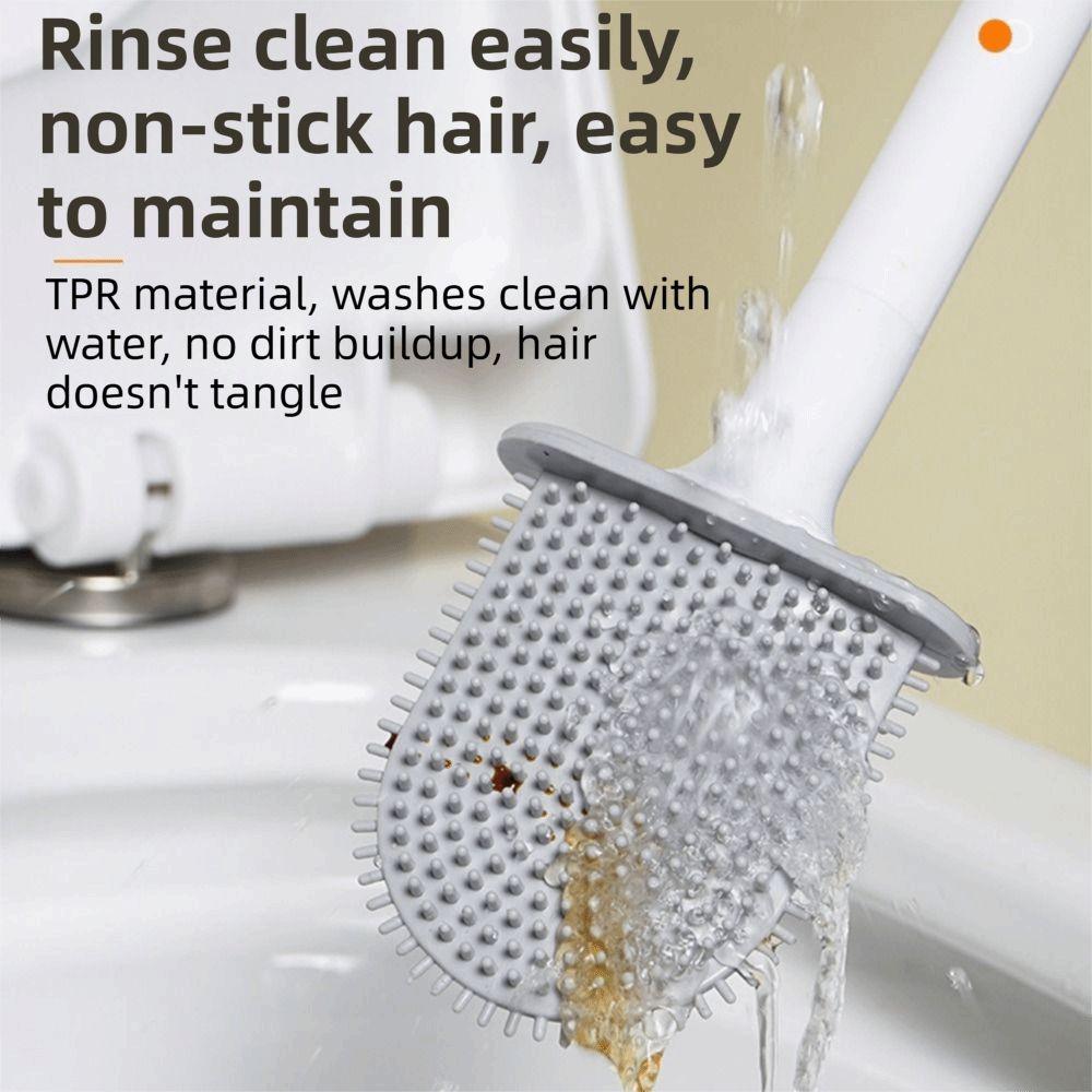 Long Handle Silicone Cleaning Brush Wall Mounted Bathroom Artifact WC Cleaning