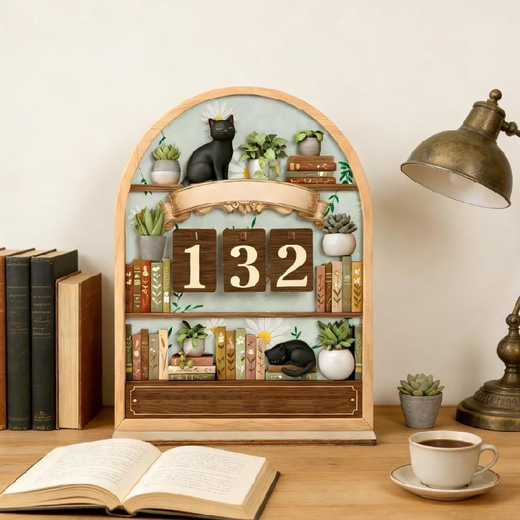 Educational Wooden Role Play Tool Books Read This Year Counter Bookshelf Decors Wall Art Home Library Essential