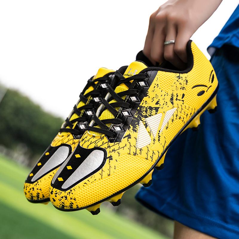 

Spring and summer new low-top men s platform sports shoes long-nail football shoes hard-soled running shoes training shoes 37 жовтий