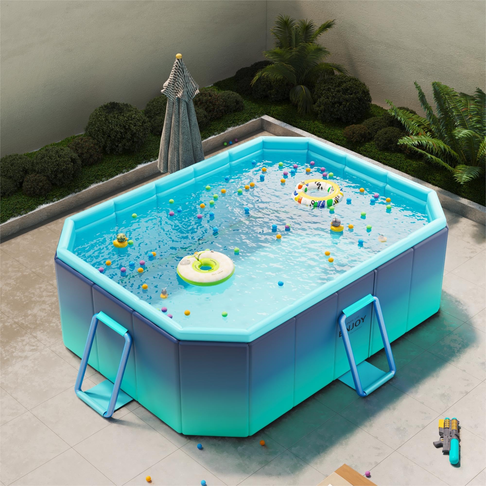 

DoubleTT 2024 Water No Air Pump Home No Air Восьмиугольный Легко хранить и легко 1 секунда Быстро Высокая температура Трение Защита от тепловой волны синий