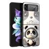 Baby Panda Hard PC Phone Case For Samsung Galaxy Z Flip 7 6 5 4 Black Cover For Galaxy Z Flip 3 Foldable Shell Fundas Capas Bags