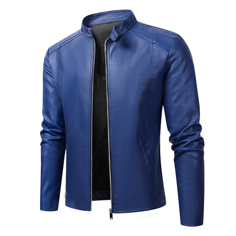 Men's Leather Motorcycle Jacket: Autumn/Winter Casual, Available in Plus Velvet and Thin Styles