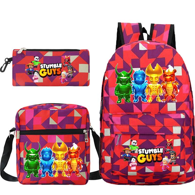 Game Merchandise Printed Children'S Schoolbag Set Teen Backpack Three-Piece Set