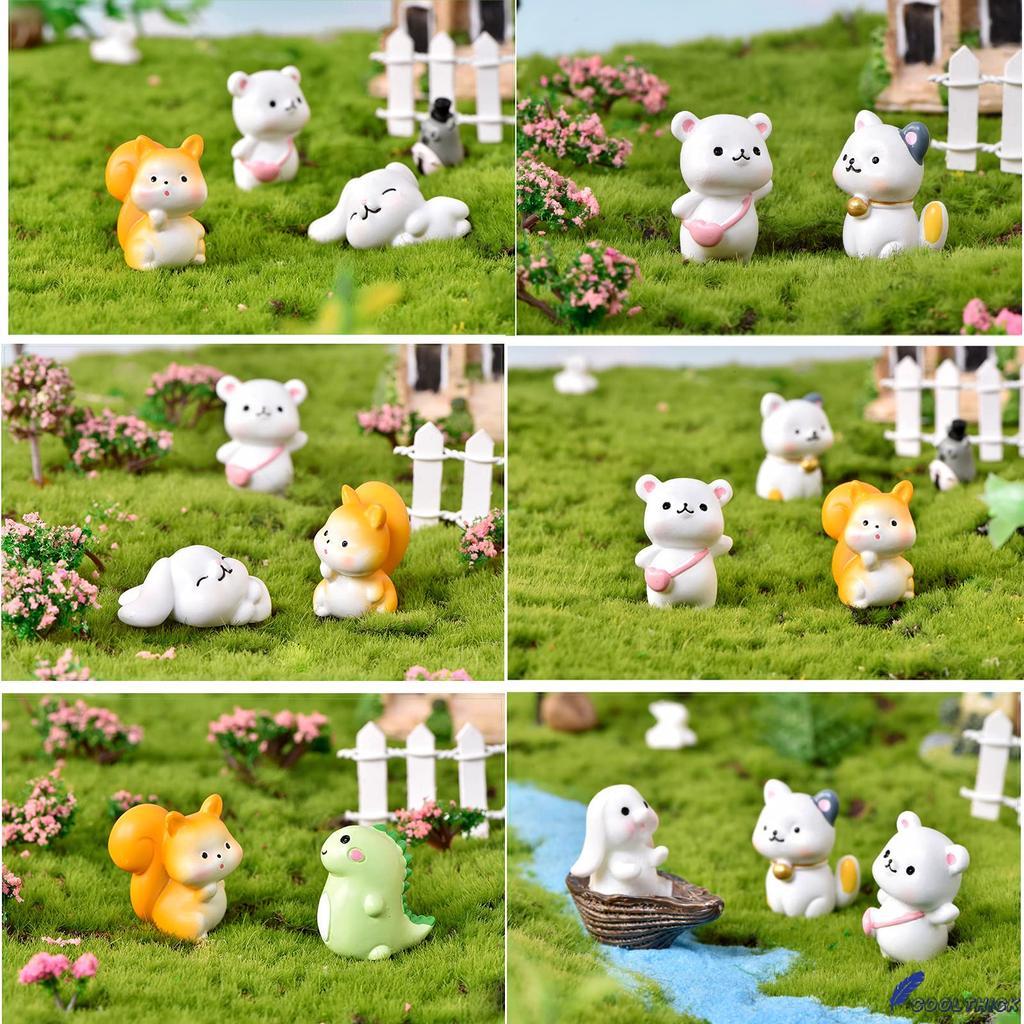 COOLTHICK Miniature Doll Animal Ornaments Decorations Small Figurines Set (Rabbit)