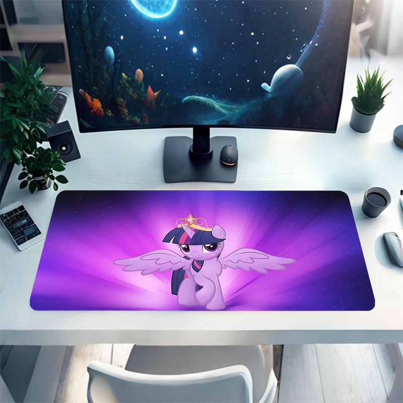 1Pc Little Pony Celestial Celebration Gaming Mouse Pad Keyboard Desk Mat Non-slip Rubber Lock Edge Waterproof Computer Mousepad for Office Home Decor