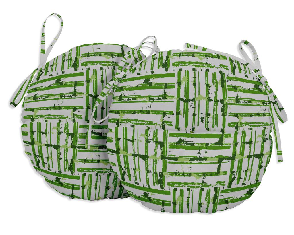 Vargottam Indoor Outdoor Round Bistro Chair Cushions Block Print 15-Inch Bistro Chair Pads Waterproof Seat Chair Cushion For Home