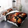 Halloween Bedding Set Black Cat Pumpkin 3D Printed Cozy Duvet Cover Set King Queen Twin Single Size Birthday Gift Bedroom Decor