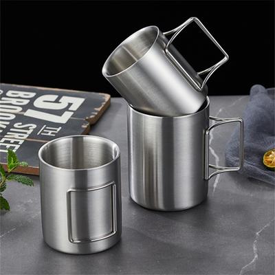 Kubek do kawy 200/300/400ml Stal nierdzewna Naczynia do napojów Podwójna ścianka Izolowany kubek Kubek podróżny Kubki do kawy do domu i biura z uchwytem