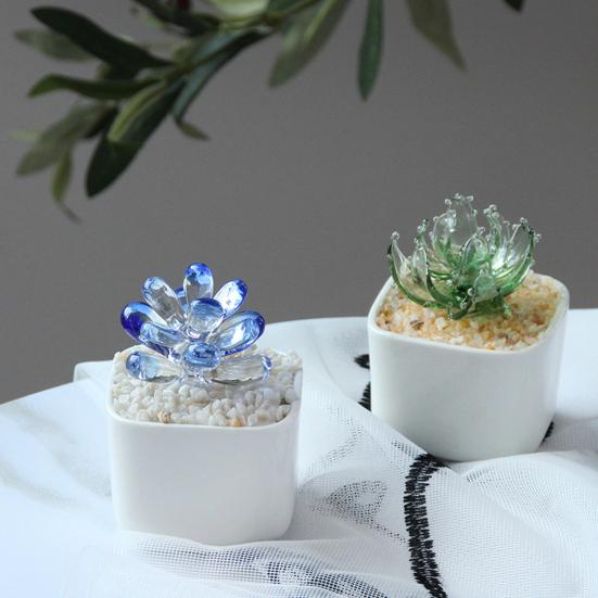 Glazed Succulents Potted Plants Artificial Succulents Mini Maintenance-Free