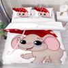 Boys Cartoon Elephant Duvet Cover Lovely Animal Theme Bedding Set Full For Girls Boys Kawaii Room Decor Microfiber Quilt Cover