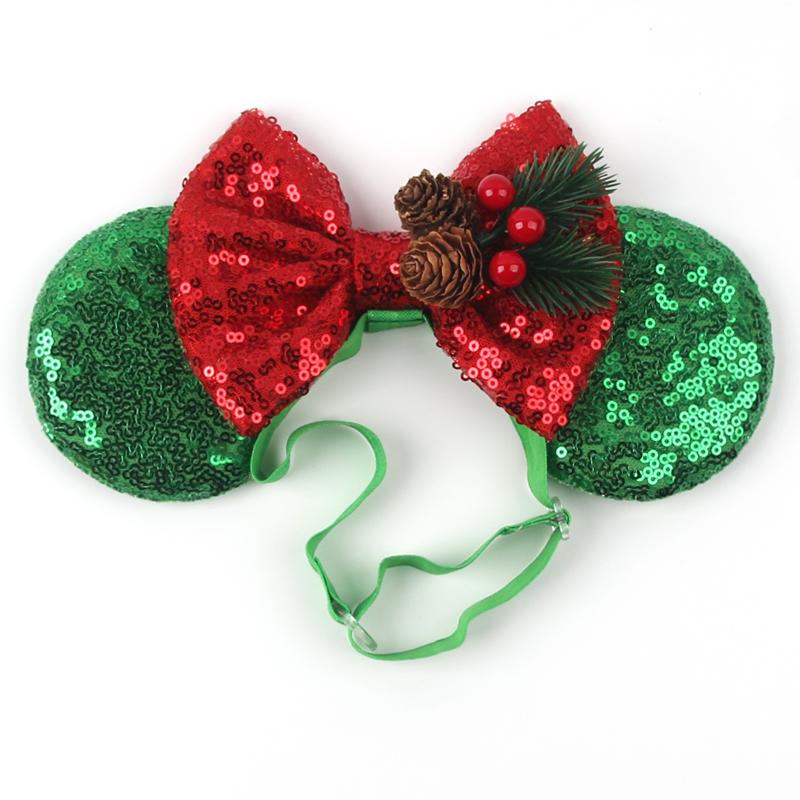 Disney 3,3" Minnie Mickey Ohr Elastische Stirnbänder Neugeborenen Mode Glitzer Verstellbares Haarband Baby DIY Haarschmuck Festival Reise