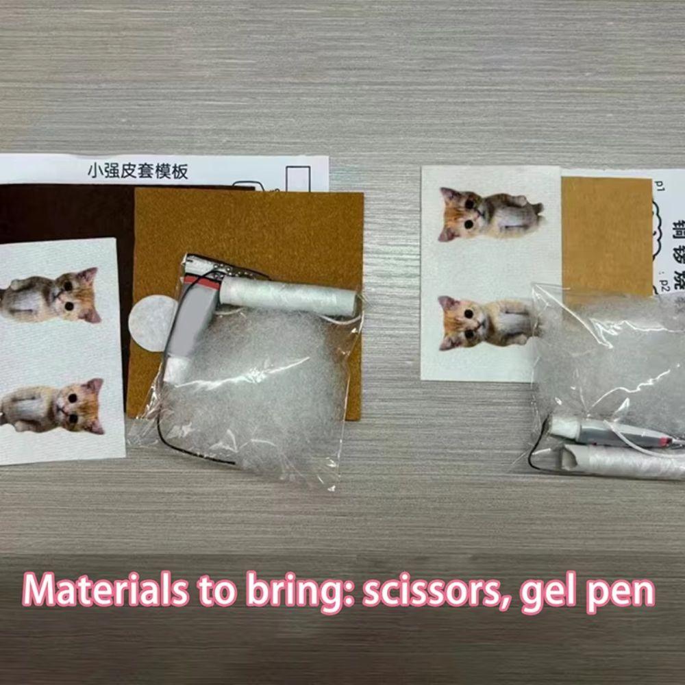 Material Package Cockroach Cat Keychain Material Dorayaki Cat Pendant Material  Daily Use