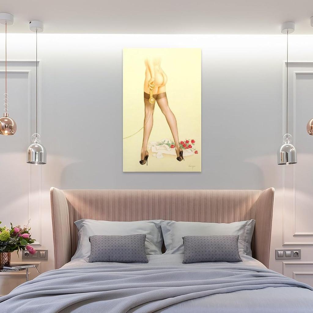 AAHARYA Alberto Vargas Poster Pinup Girl Painting Vintage Art Canvas Print (10) Canvas Painting Posters And Prints Wall Art Pictures for Living Room
