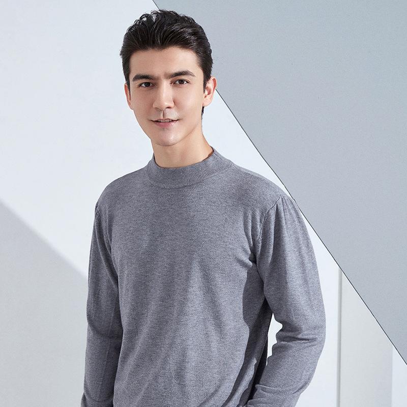 Saubere und elegante Sweatwear Herren Anti-Pilling Hochwertiger gestrickter Rollkragenpullover Slim Fit Langarm-Pullover Einfarbig Trend Herrenbekleidung