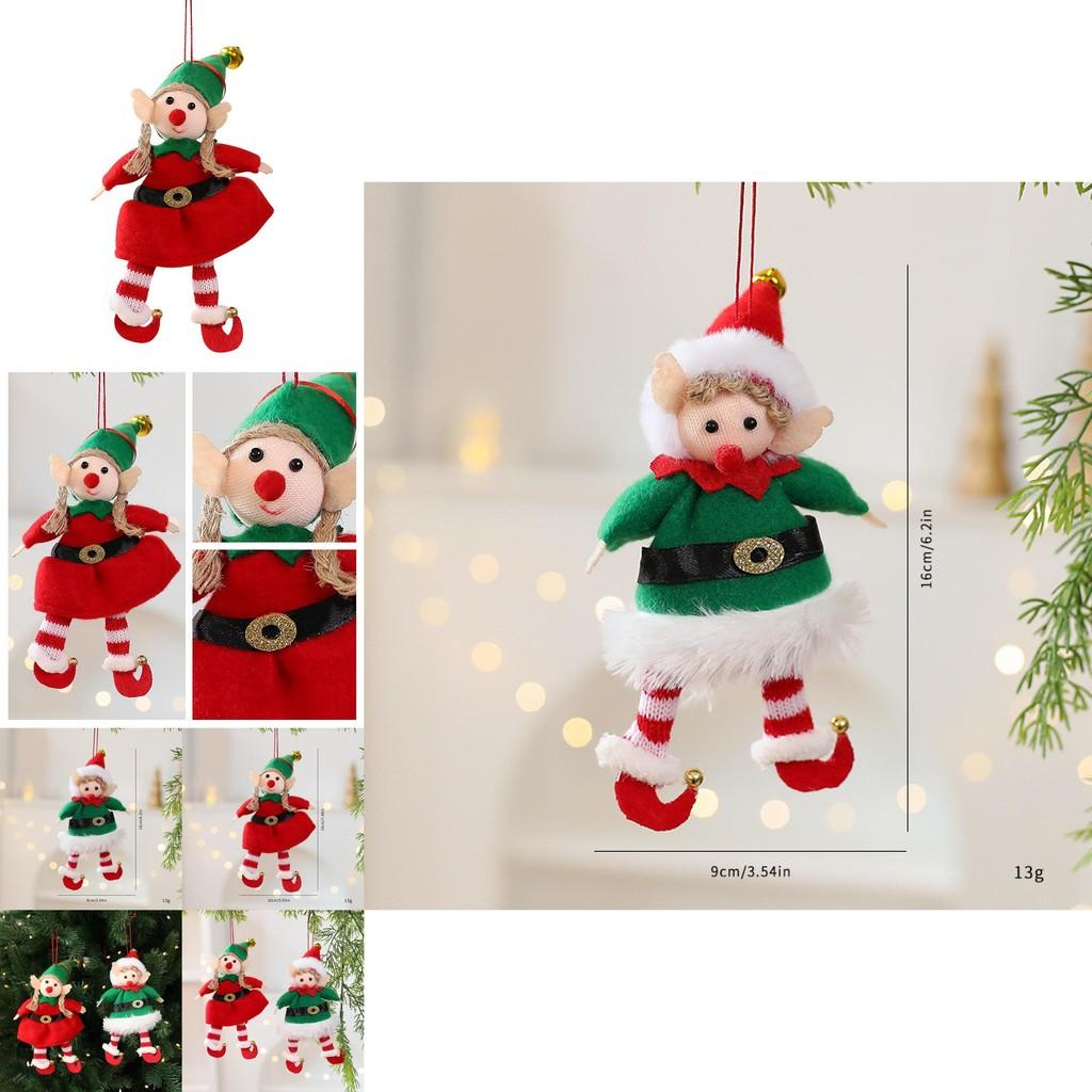 Christmas Elf Doll Ornament With Fabric Material For Holiday Tree Decorations