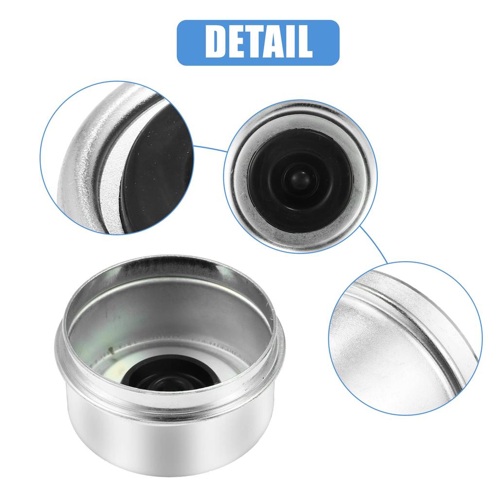 ACROPIX 4 Stück Anhängerachse Rad Staubschutzkappe Tasse Anhänger Lager Staubschutzkappe für Anhängerradnabe 6,2cm Silberton