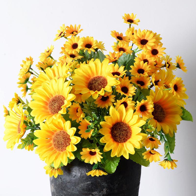Sunflower Artificial Flowers For Home Decor And Photography Props With Silk Material