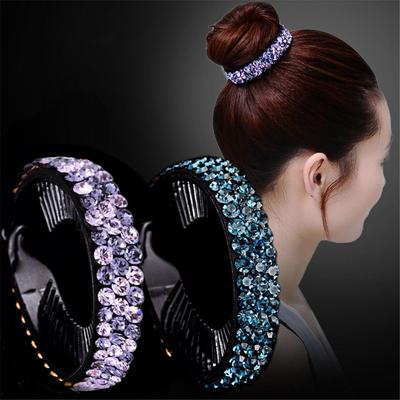 Expanding Bun Maker Crystal Hair Claw Rhinestone Hairpins Flowers Hair Clips Bird Nest Twist Clip