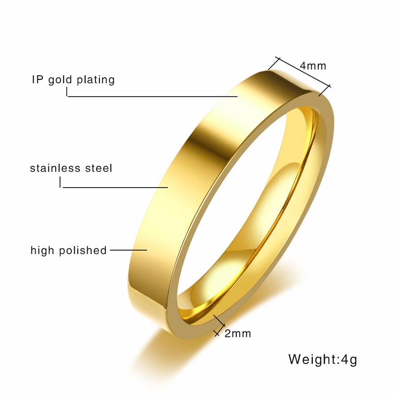 Chic Simple Women Rings Stainless Steel Plain Band 2/4/6/8/10mm Tube Shape Ring Candid Jewelry