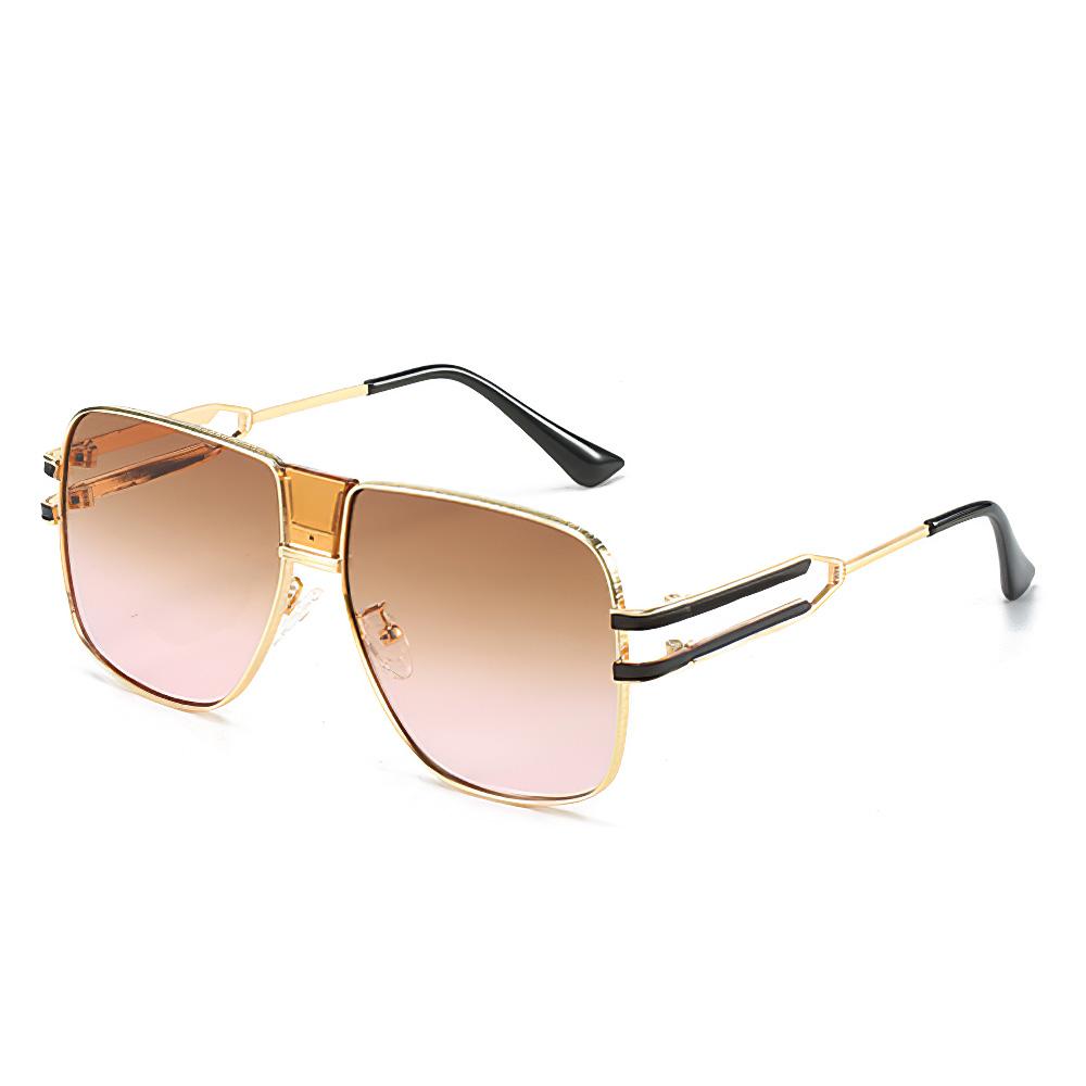 Fashionable High-End Oval Shaped Sunglasses For Women With Unique Golden Frame Delicate Frame Design Paired Women Sunglasses