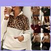 Stylish Leopard Print Coat For Women With Fluffy Hoodie And Warm Pullover Design