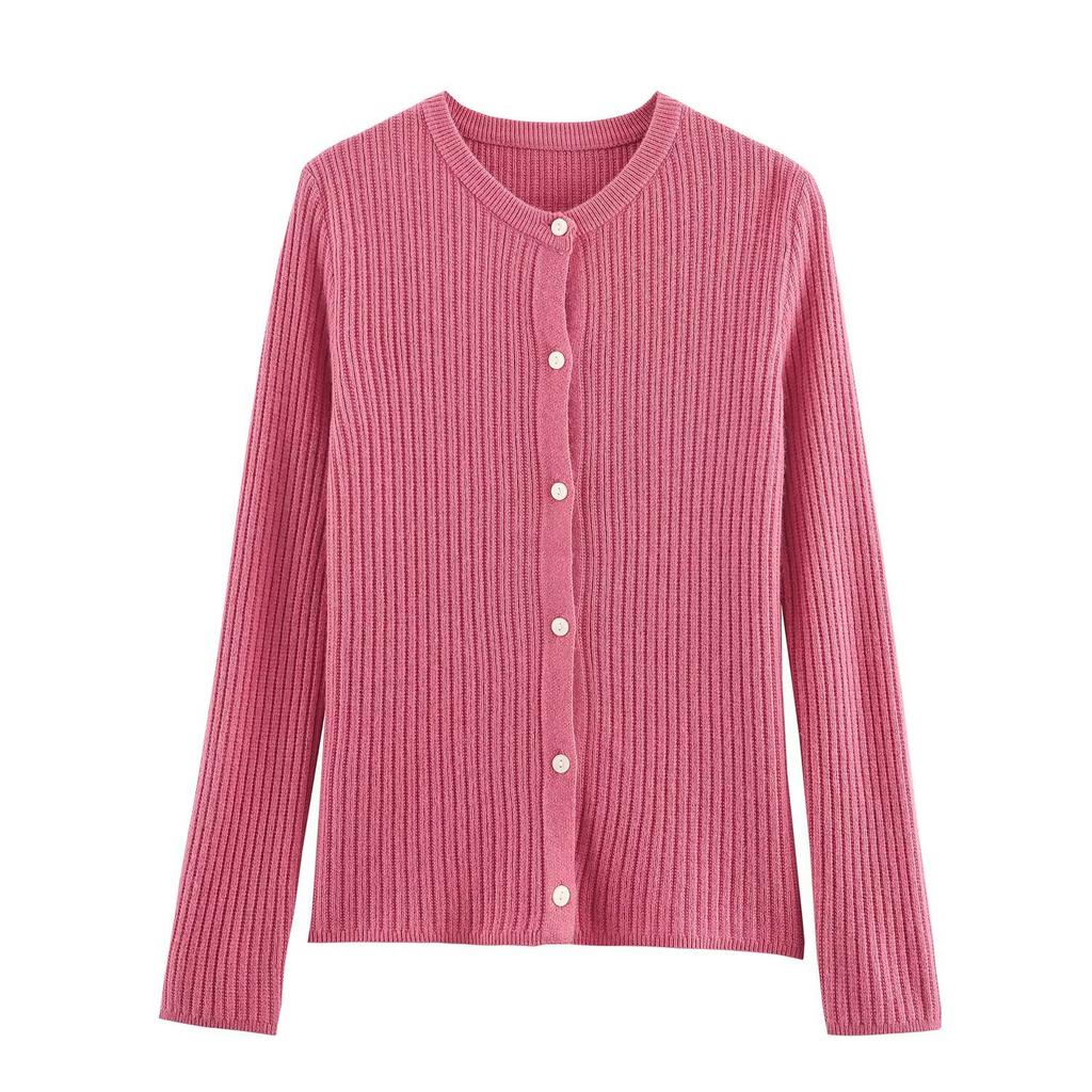 European and American style, new women's fashion, versatile, cross-border elegant multi-color knit cardigan