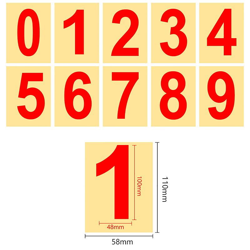 0-9 Car License Plate Reflective Number Label Stickers Waterproof Invisible Number Stickers Highly Reflective Vinyl Sticker