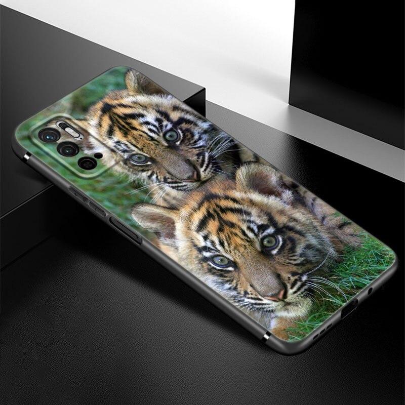 

Чехол для телефона с милым маленьким тигром для Xiaomi Redmi Note 7, 8, 8T, 9, 9S, 10, 10S, 10T, 11, 11S, 4G, 11E, 11T Pro, 5G, мягкий черный чехол из ТПУ Note 11 Pro Global