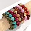 New Resin Round Beaded Chain Necklaces Bracelets for Women Man Statement Marbling Color Acrylic Choker Handmade Jewelry Gift