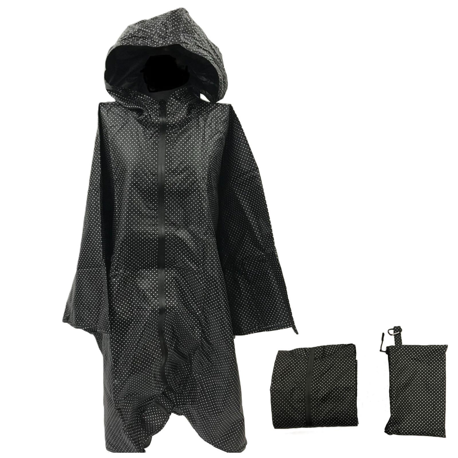 

SUGITA Светоотражающий плащ-пончо для защиты от стихийных бедствий, один размер подходит всем, 9894BK, полноразмерный, рекомендовано, 100% полиэстер, для всех, чёрный