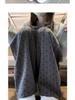 Dark Grey Heart Pattern Wide Leg High Waist Petite Women's Trousers - Spring/Summer Casual Straight Leg Floor Length Pants