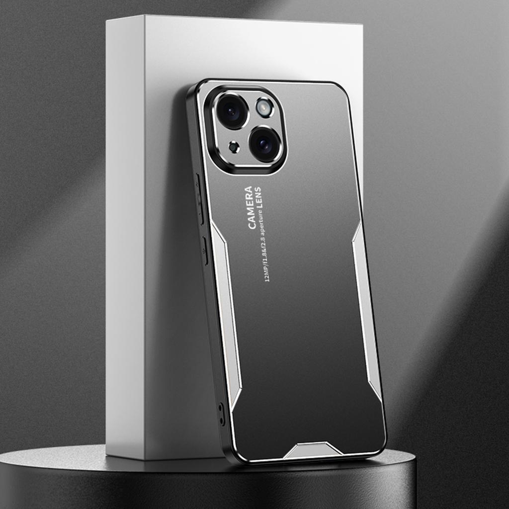 For iPhone 15 Plus Case Aluminium Alloy+TPU+PC Matte Finish Smart Phone Cover