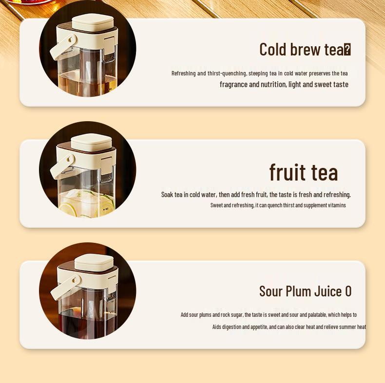Cold Brew Coffee & Tea Pot - Large Capacity Portable Pitcher for Refrigerator