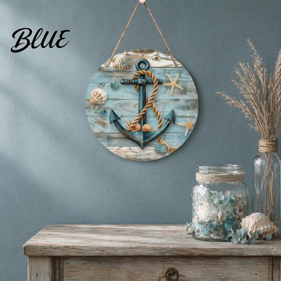 Nautical Wall Art Decorative Hanging Sign Lightweight Wooden Sign with Marine Elements