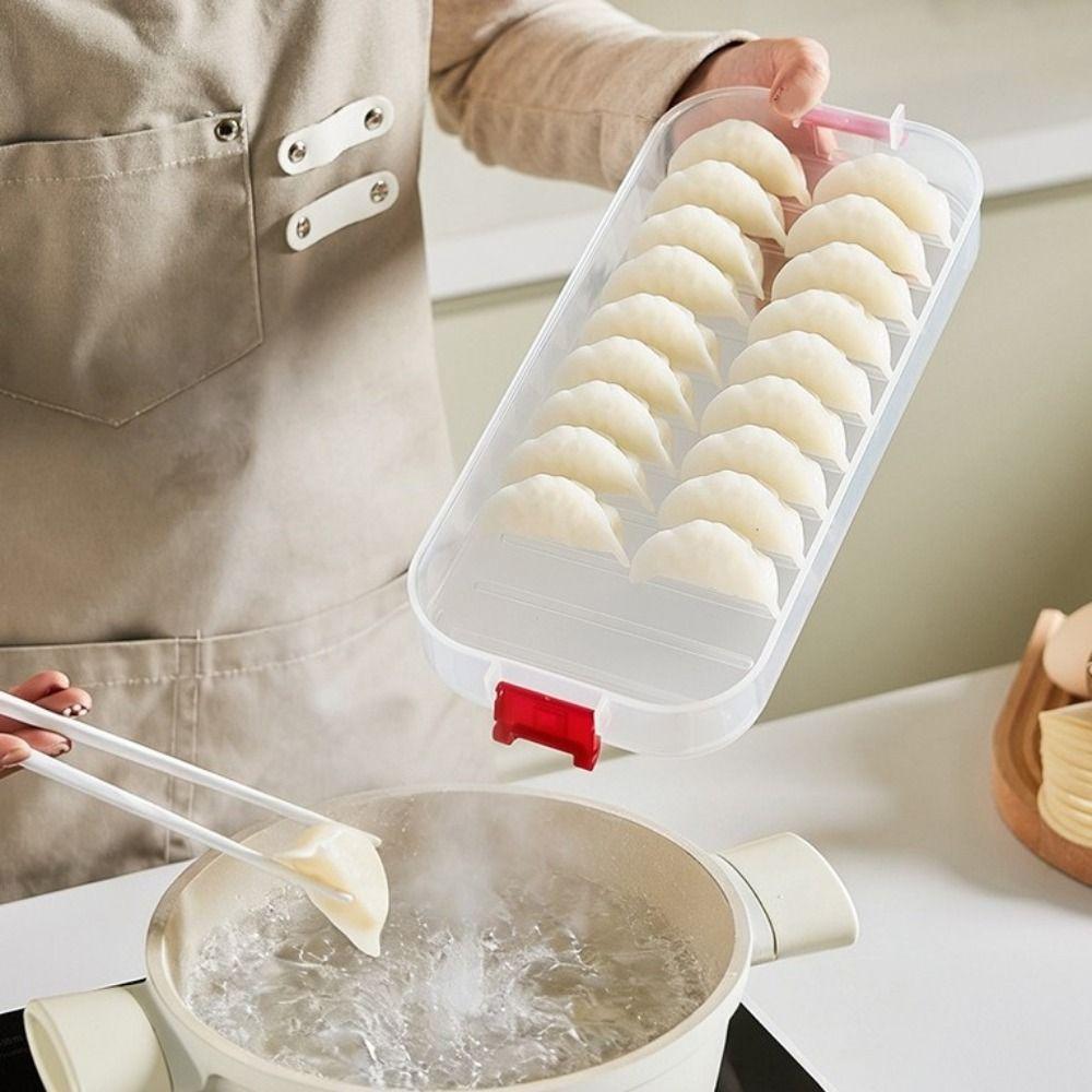 Plastic Dumpling Box Multi-Layer Transparent Food Egg Frozen Box Sealed Large Capacity Wonton Fresh-Keeping Organizer for Home