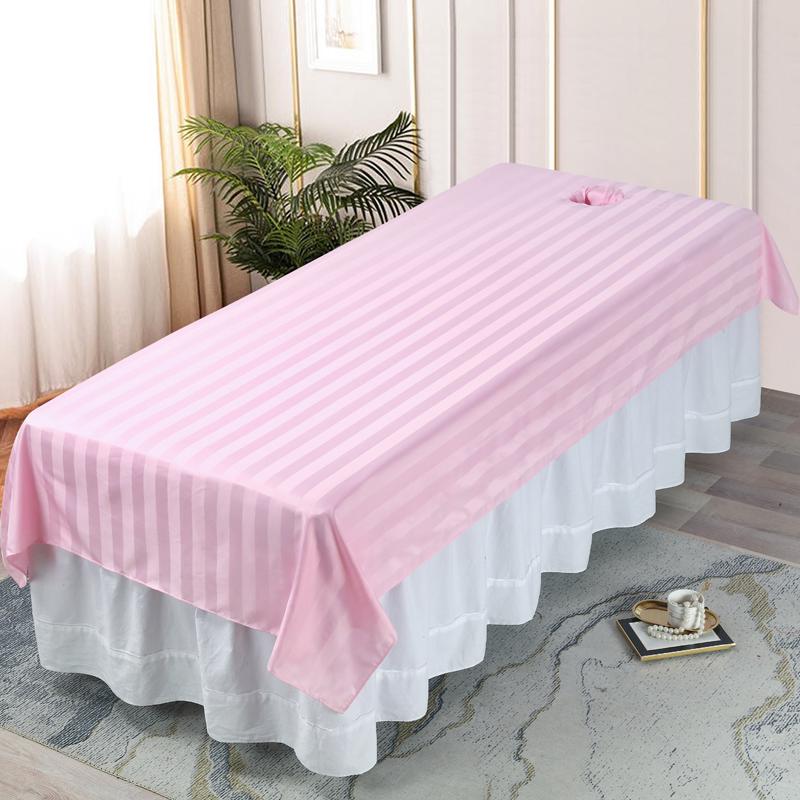 White Luxury Massage Bed Sheet with Hole for Beauty Salon or Spa