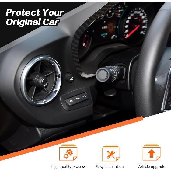 JeCar for Camaro Carbon Fiber Interior Trim Accessories Compatible with 2016-2022 Chevrolet Chevy Camaro Dash Panel Bezel Cover (2pcs)