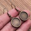 Drop & Dangle Earring Round Ear Hook Glass Cabochon Base Setting Tray Minimalist Jewelry ComponentsEarring Size 18x19mm QE025