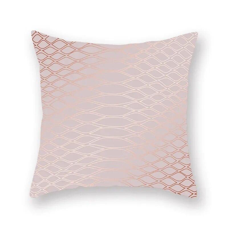 Rose Gold Abstract Printing Throw Pillow Cover Living Room Sofa Office Car Seat Lumbar Cushion   Home Decoration